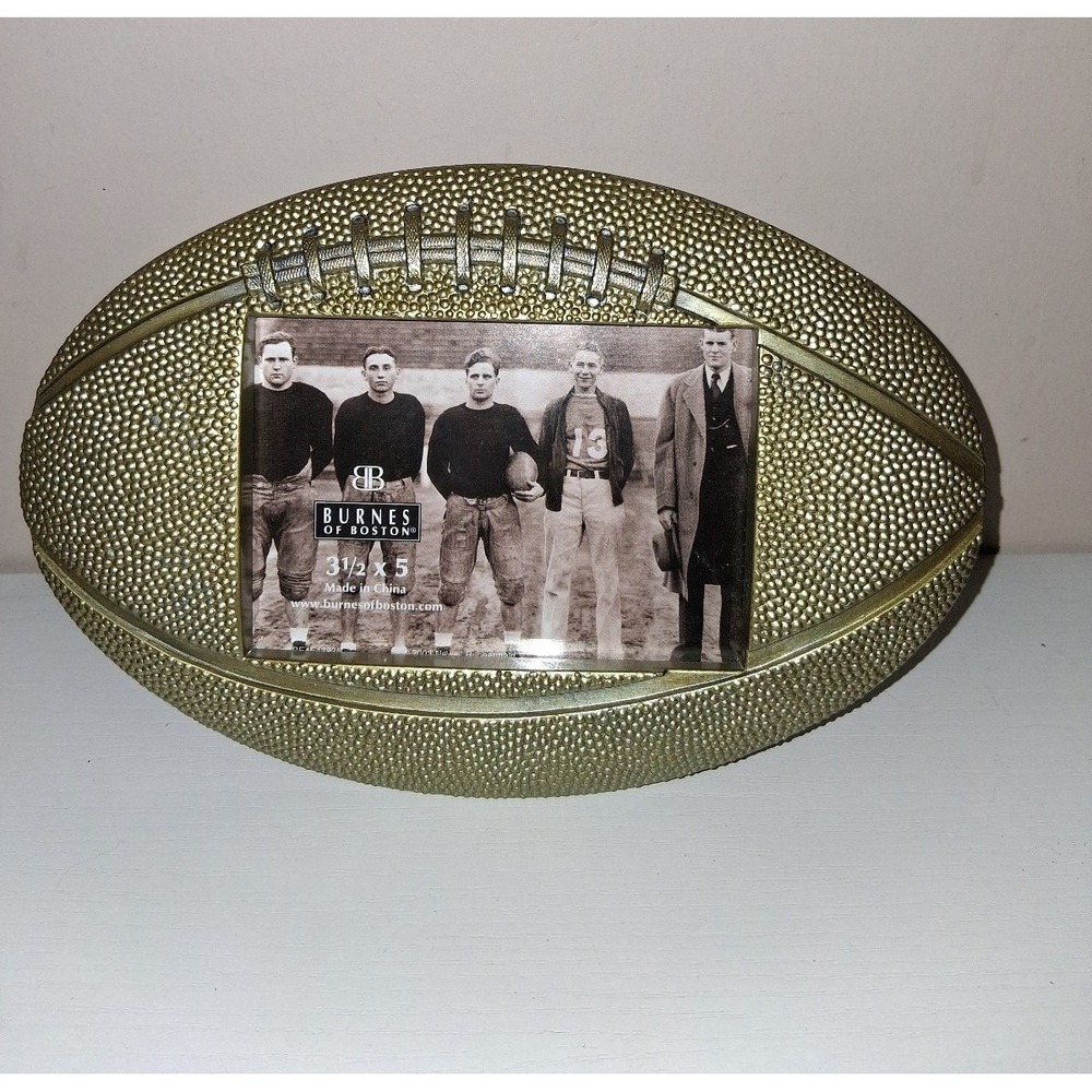 Burnes of Boston Football Picture Frame 3.5x5 Gold‎ Resin Sports Decor